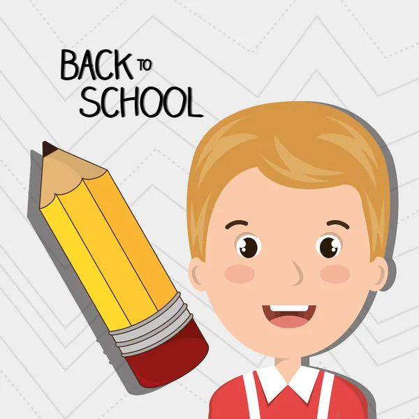 Back school student pencil — Stock Vector