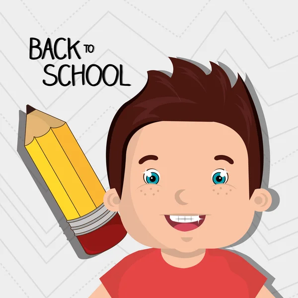 Back school student pencil — Stock Vector