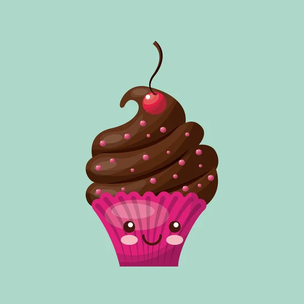 Dulce cupcake icono de diseño — Archivo Imágenes Vectoriales