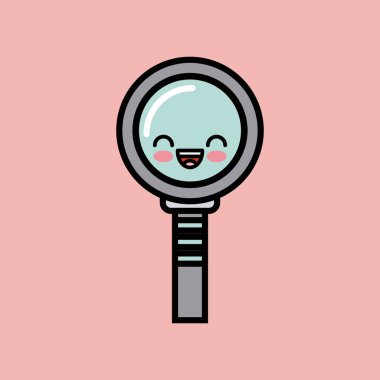 Büyüteç camı kawaii simgesi tasarım