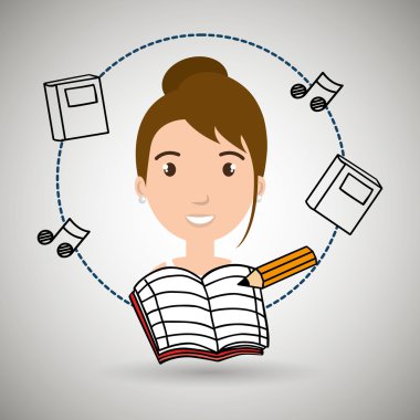 Öğrenci müzik defter kalem