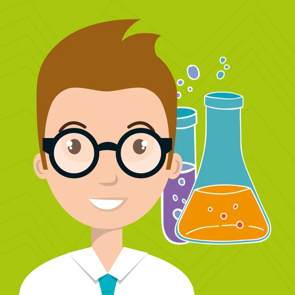Osoby trubice laboratoře chemie — Stockový vektor