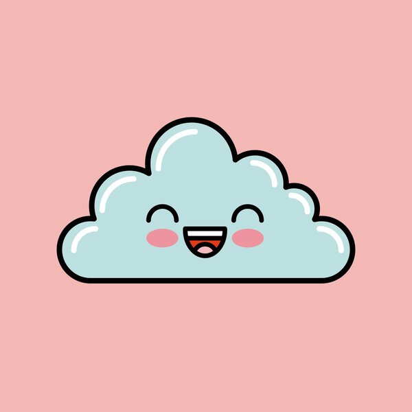Cloud kawaii icon design — Stock Vector