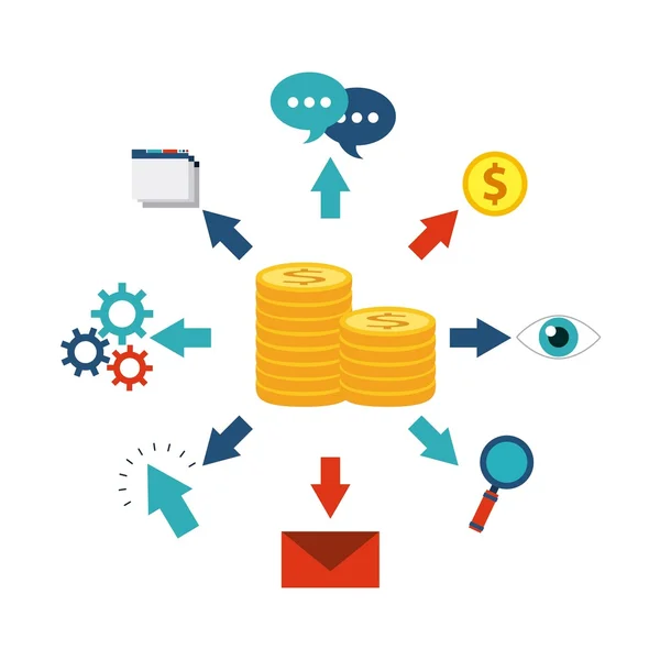 Geld Financiën pictogram ontwerp — Stockvector