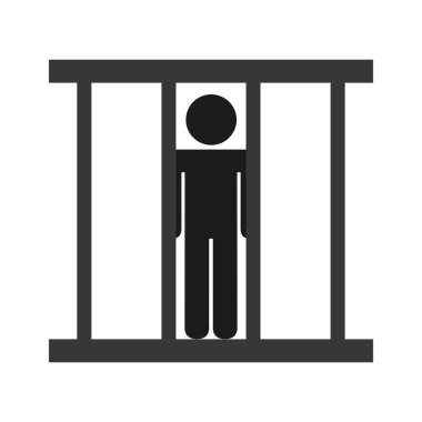 mahkum siluet izole simgesi