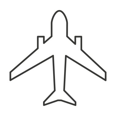 uçak siluet izole simgesi