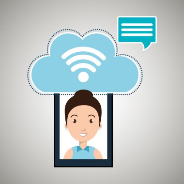 Akıllı telefon wifi bulut kişi