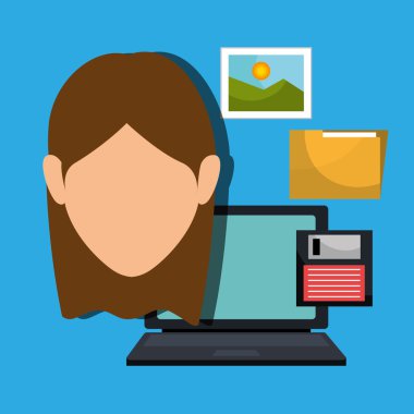 kadın klasör disket dizüstü