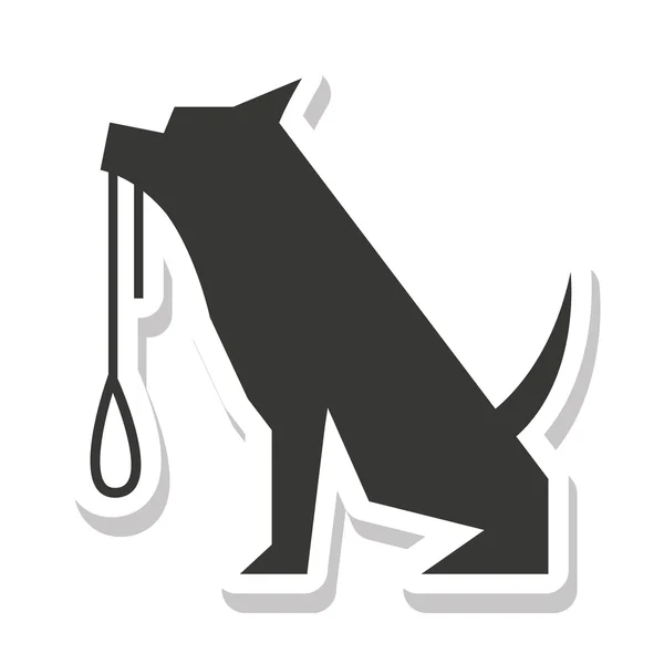 Cão pet silhueta ícone isolado — Vetor de Stock