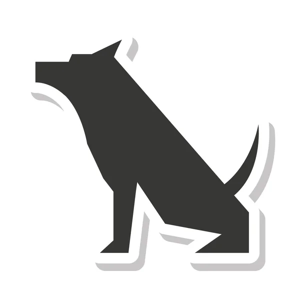 Cão pet silhueta ícone isolado — Vetor de Stock