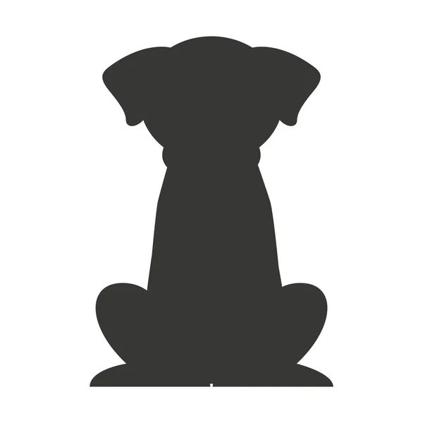 Chien animal silhouette icône isolée — Image vectorielle