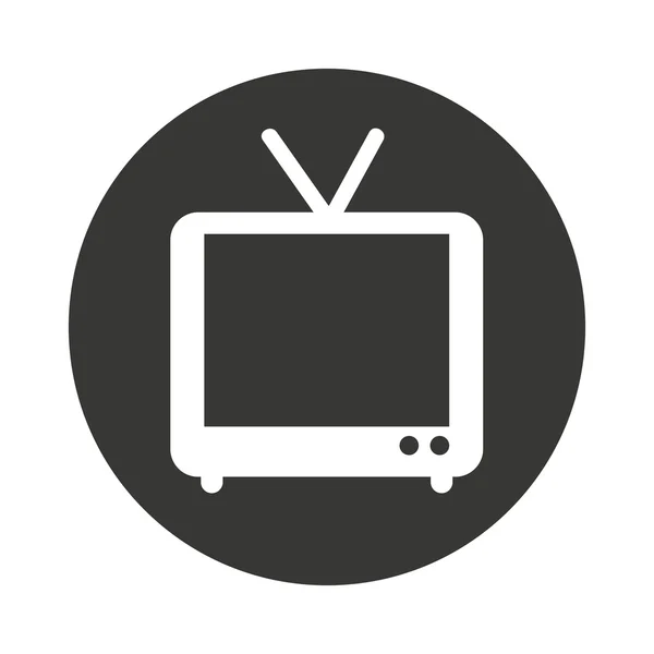 电视旧复古孤立的图标 — 图库矢量图片