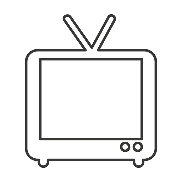 TV eski retro izole simgesi — Stok Vektör