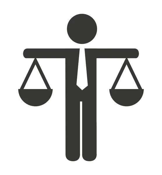 Justitie schaal geïsoleerde pictogram — Stockvector