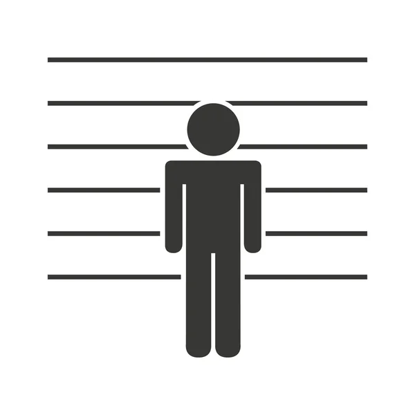 Prisoner silhouette isolated icon — Stock Vector