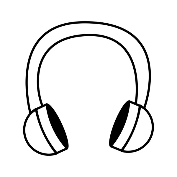 Oortelefoon draad muziek pictogram — Stockvector