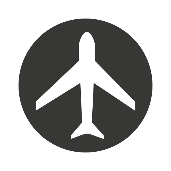 Silueta de avión icono aislado — Vector de stock
