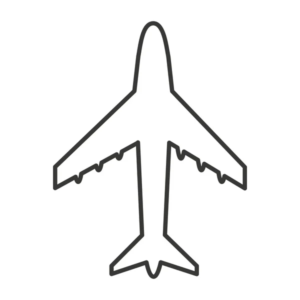 Ikona na białym tle sylwetka samolotu — Wektor stockowy