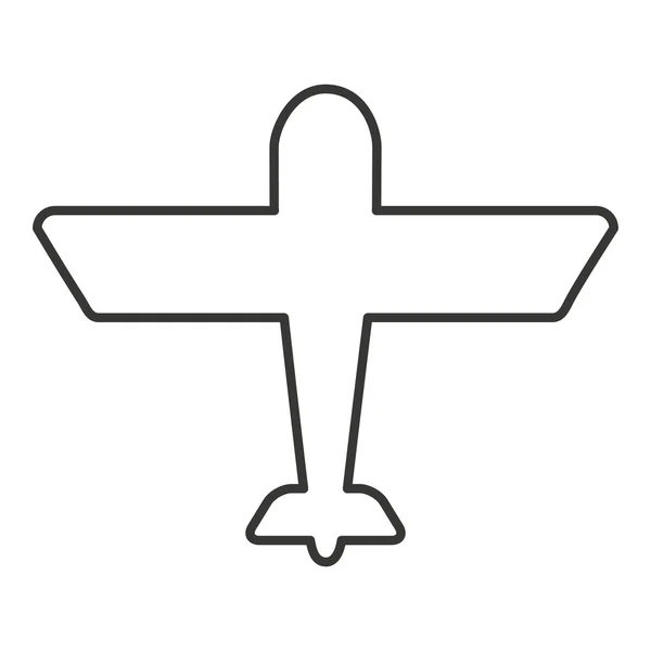 Silueta de avión icono aislado — Vector de stock