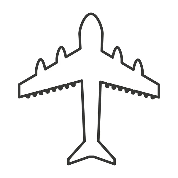 Silueta de avión icono aislado — Vector de stock