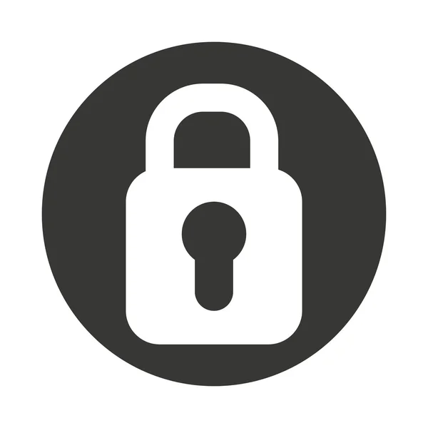 Veilig beveiligd beveiliging geïsoleerde hangslotpictogram — Stockvector