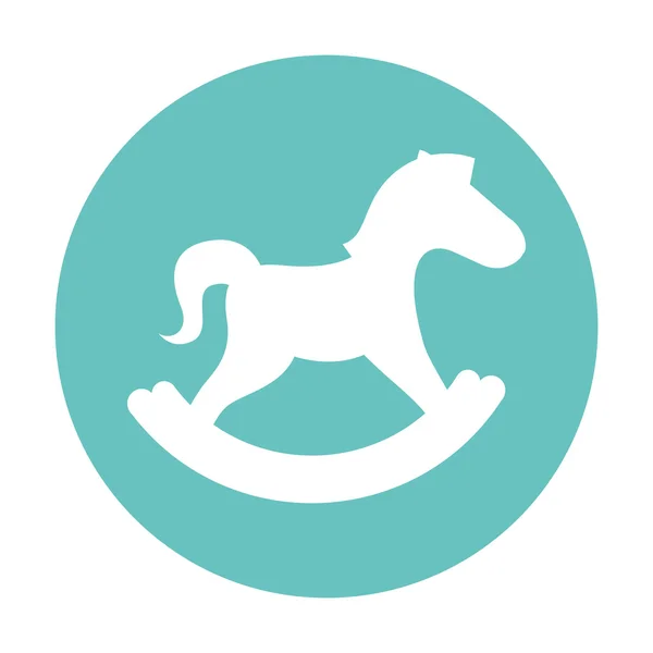 Ikona dřevěná hračka kůň — Stockový vektor