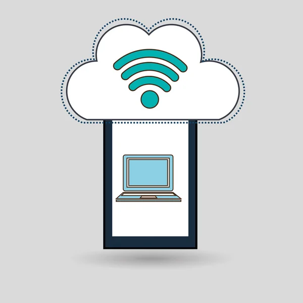 智能手机 wifi 服务互联网 — 图库矢量图片