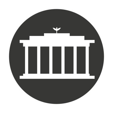 Müze siluet izole simgesi