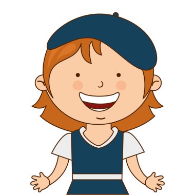 izole mutlu kız öğrenci üniforma