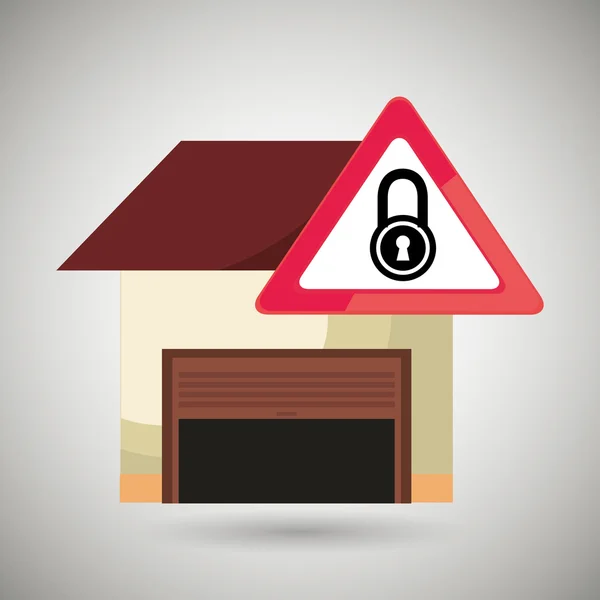Säkra garage Säkerhetsikonen — Stock vektor