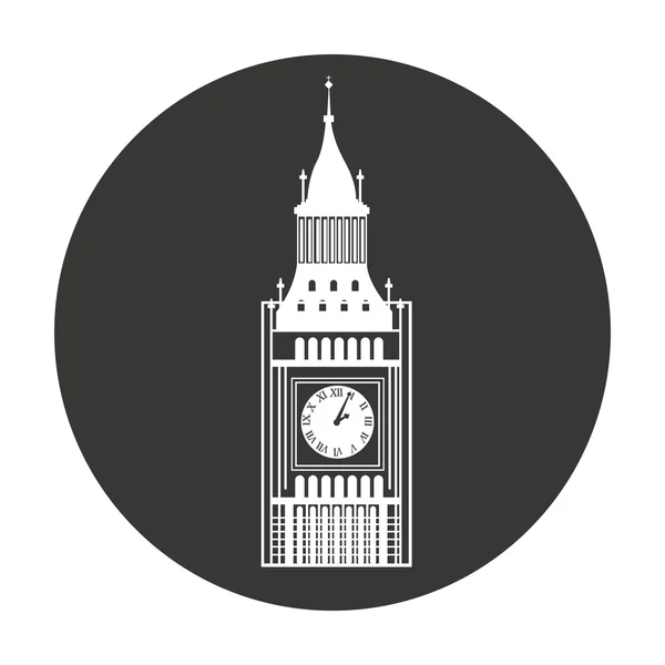 Big ben Londyn na białym tle. — Wektor stockowy