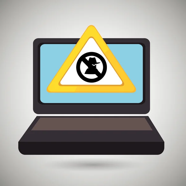 Laptop vírus símbolo seguro — Vetor de Stock