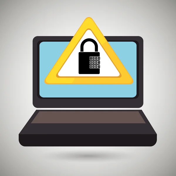 Laptop virus veilige symbool — Stockvector
