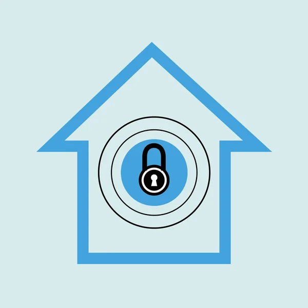 Προστασία της ασφάλειας σπίτι σιλουέτα — Διανυσματικό Αρχείο