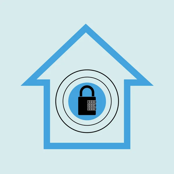 Silueta domu bezpečnostní ochrana — Stockový vektor