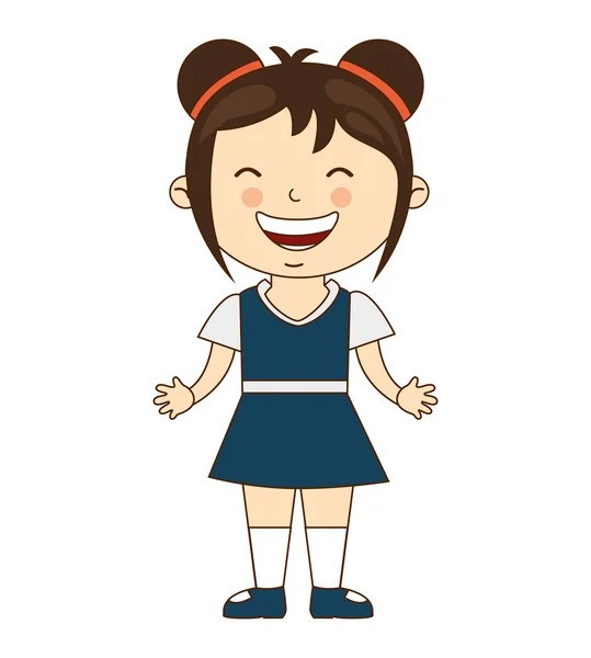 Szczęśliwa dziewczyna student uniform na białym tle — Wektor stockowy