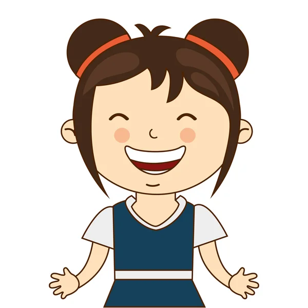 Happy girl student uniform isolated — Stock Vector