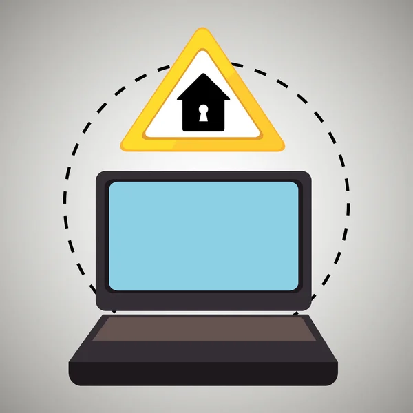 Символ безпеки вірусу ноутбука — стоковий вектор