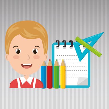 Öğrenci renkleri not defteri fırçalar