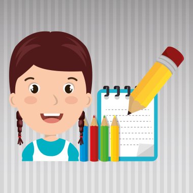 Öğrenci renkleri not defteri fırçalar