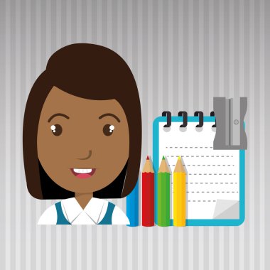 Öğrenci renkleri not defteri fırçalar