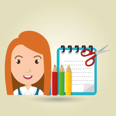 Öğrenci renkleri not defteri fırçalar