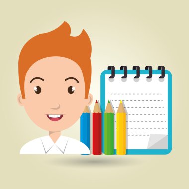 Öğrenci renkleri not defteri fırçalar