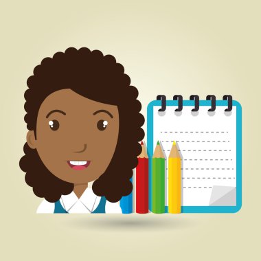 Öğrenci renkleri not defteri fırçalar