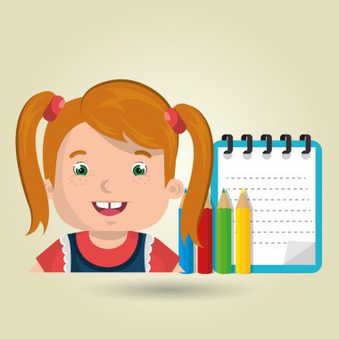 Öğrenci renkleri not defteri fırçalar