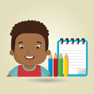 Öğrenci renkleri not defteri fırçalar