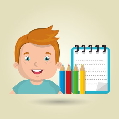 Öğrenci renkleri not defteri fırçalar