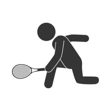 Tenis raketi simge vektör oynayan adam