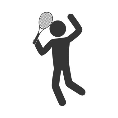 Tenis raketi simge vektör oynayan adam