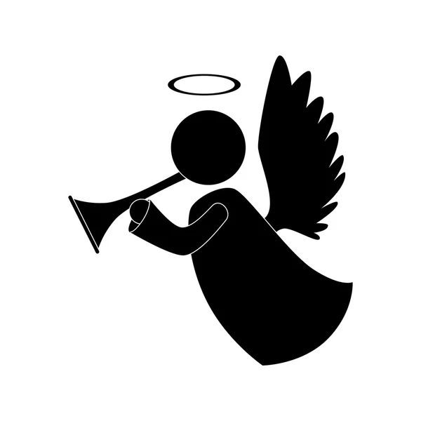 Άγγελος ατού μουσικό όργανο εικόνα διάνυσμα — Διανυσματικό Αρχείο